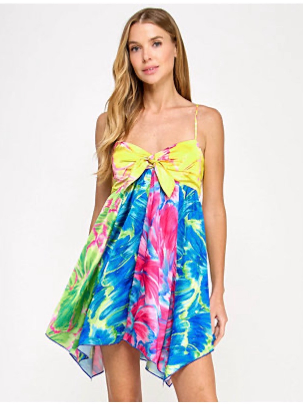 NWT Seni & Cade Vibrant Tropical Tie-Front Sundress Sz XXL juniors